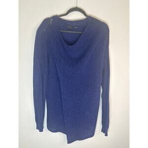 Tribal Cross‎ Over Open Knit Long Sleeve sweater size M funky hipster chic